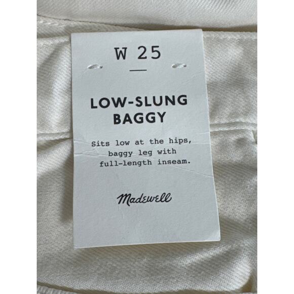 NWT Madewell Low Slung Baggy Jean: Airy Denim Edition in Vintage Canvas Size 25 - Picture 7 of 15